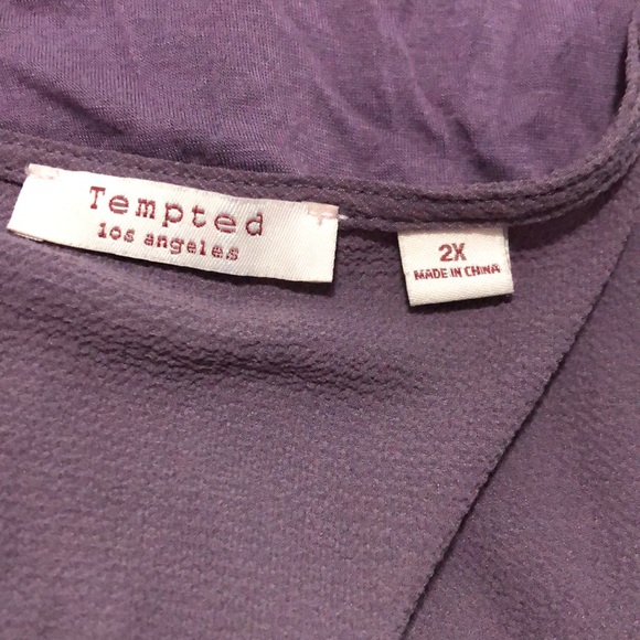 Tempted Purple Ruffled Blouse Womens Plus  Size 2X - Picture 2 of 11